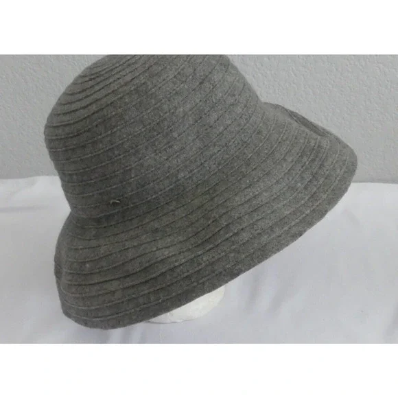 LIZ CLAIBORNE Packable Wool Hat Gray NWT New Y2K Bucket One Size - Picture 7 of 9